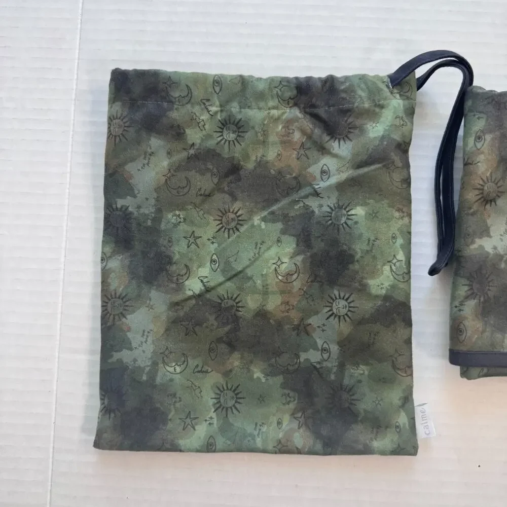 Johnny Was CALME Towel with Bag Space Camo Star Sun Moon Boho 20 x 39 Gym NEW